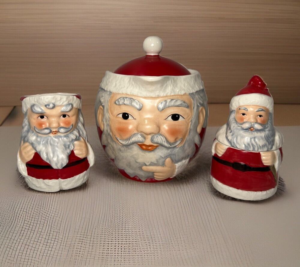 Rare Vintage Hummel Goebel Santa Teapot Sugar Creamer Set Germany Full Bee 1956